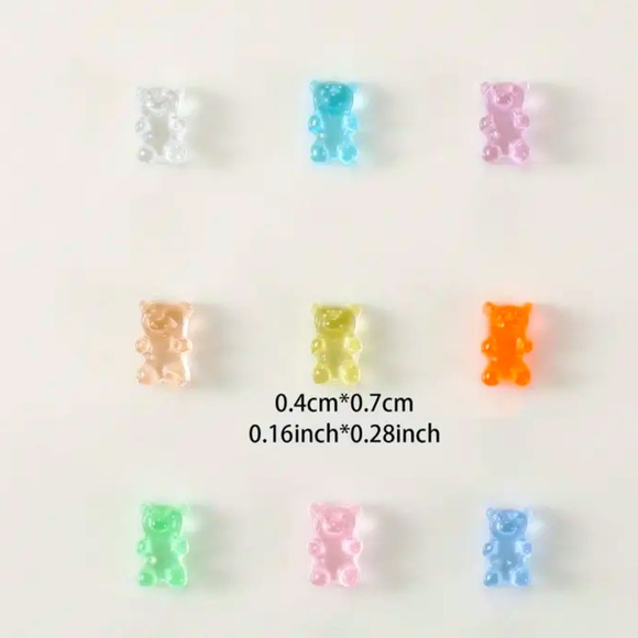 🆕 Mini Rainbow Gummy Bear Nail Charms - Picture 4 of 4